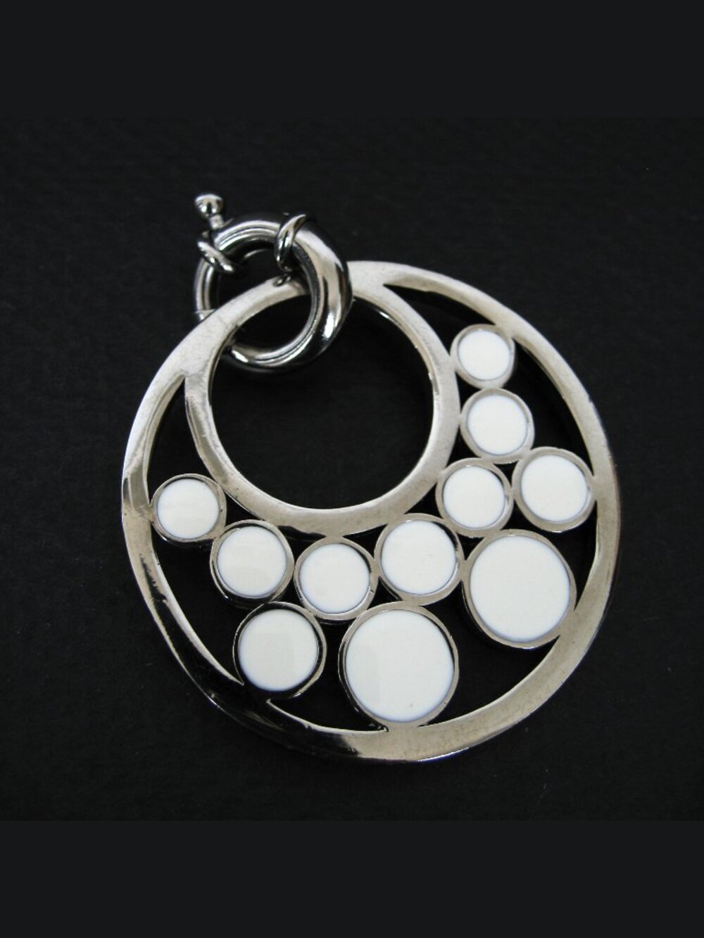Dyrberg/Kern Idoya extra large off white enamel pendant